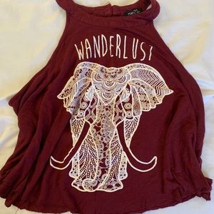 maroon crop top